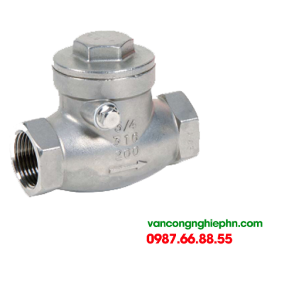 Van 1 chiều inox gang nối ren